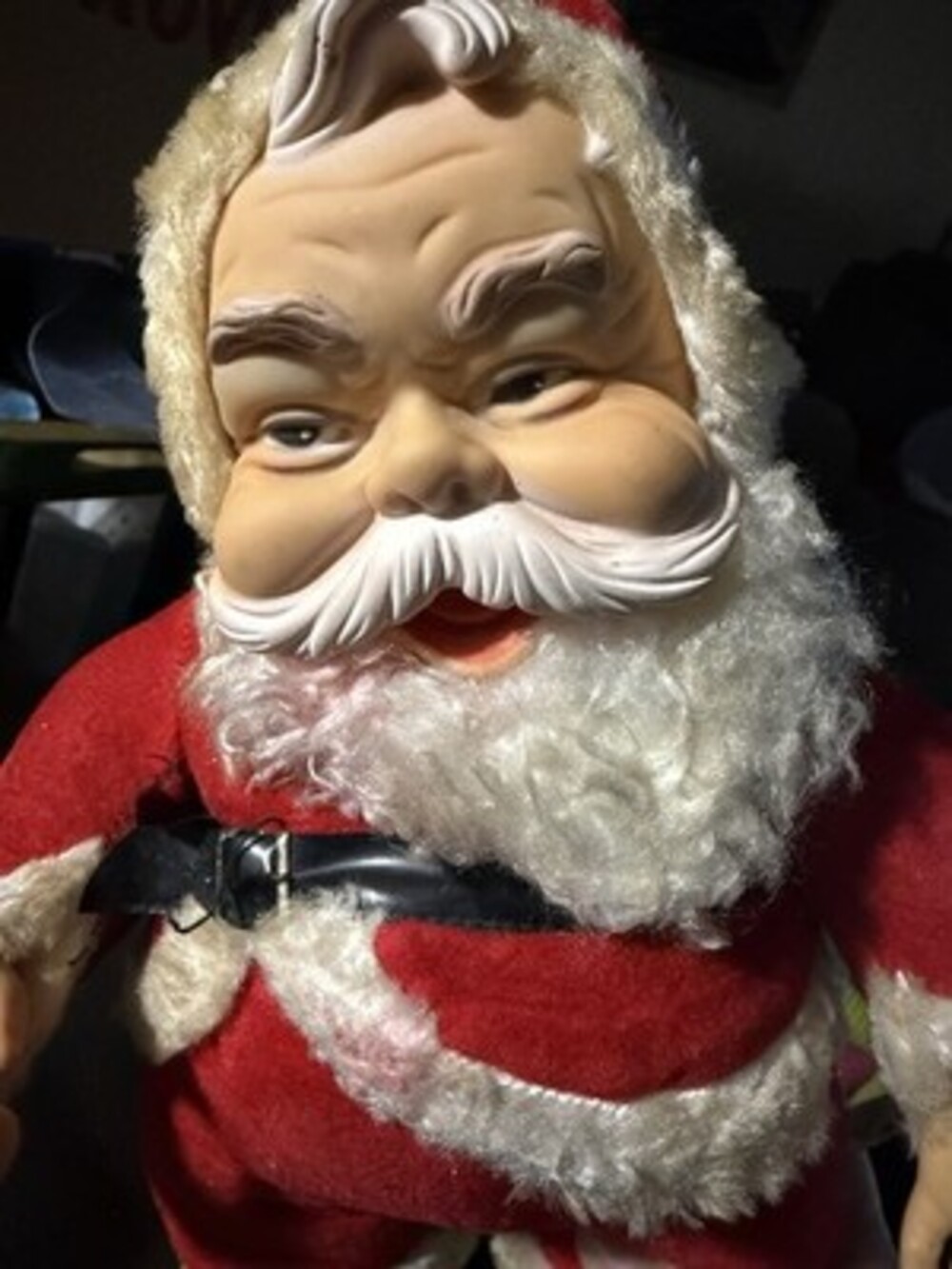 Vintage Rushton Co 1950’s Santa Clause Coca Cola Coke Rubber Face Black Boots